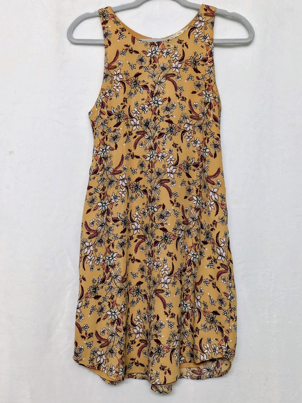 Pink Republic Mustard Yellow Floral Tank Dress